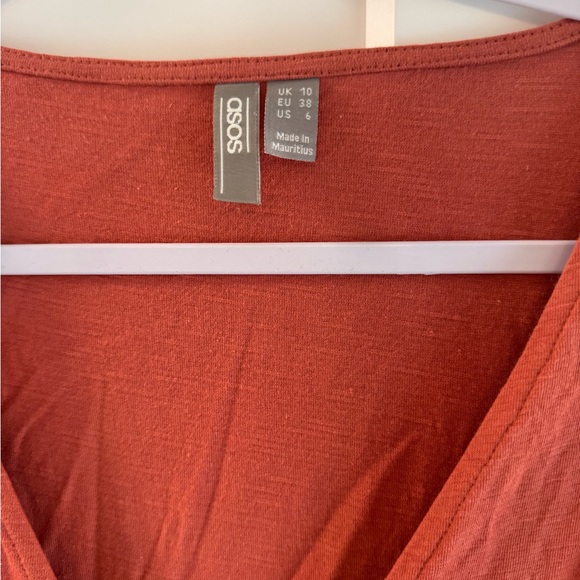 Elegant Rust Cotton Midi Dress - Picture 4 of 5